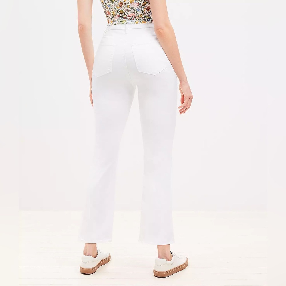 Loft Curvy High Rise Kick Crop Jeans in White